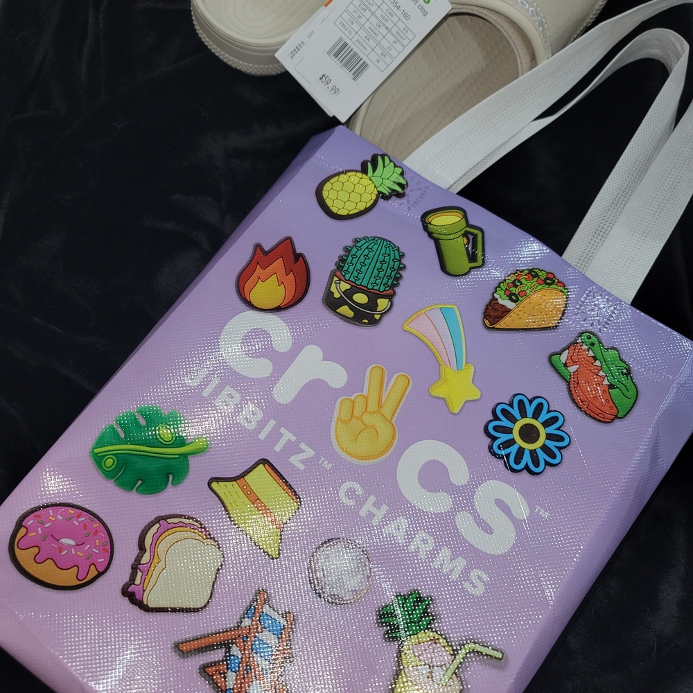 CROCS Lavender Tote with Colorful Charms